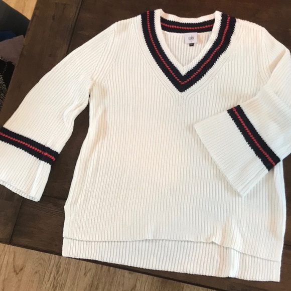 Cabi V-Neck Cable Sweater- Small - Picture 1 of 7